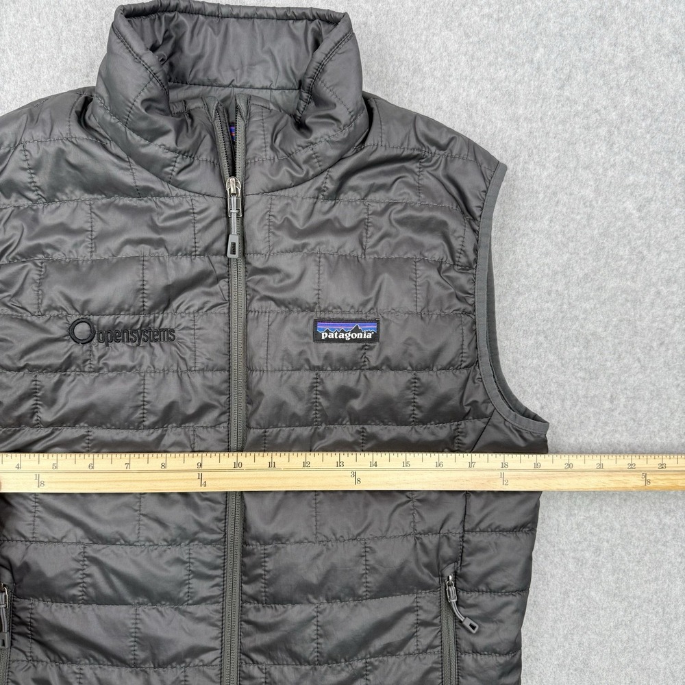 Patagonia Vest Mens Small Dark Gray Nana Puff Quilted Full Zip Primaloft Outdoor - Picture 9 of 14